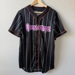 Black and Purple Goosebumps Horrorland Baseball Jersey
